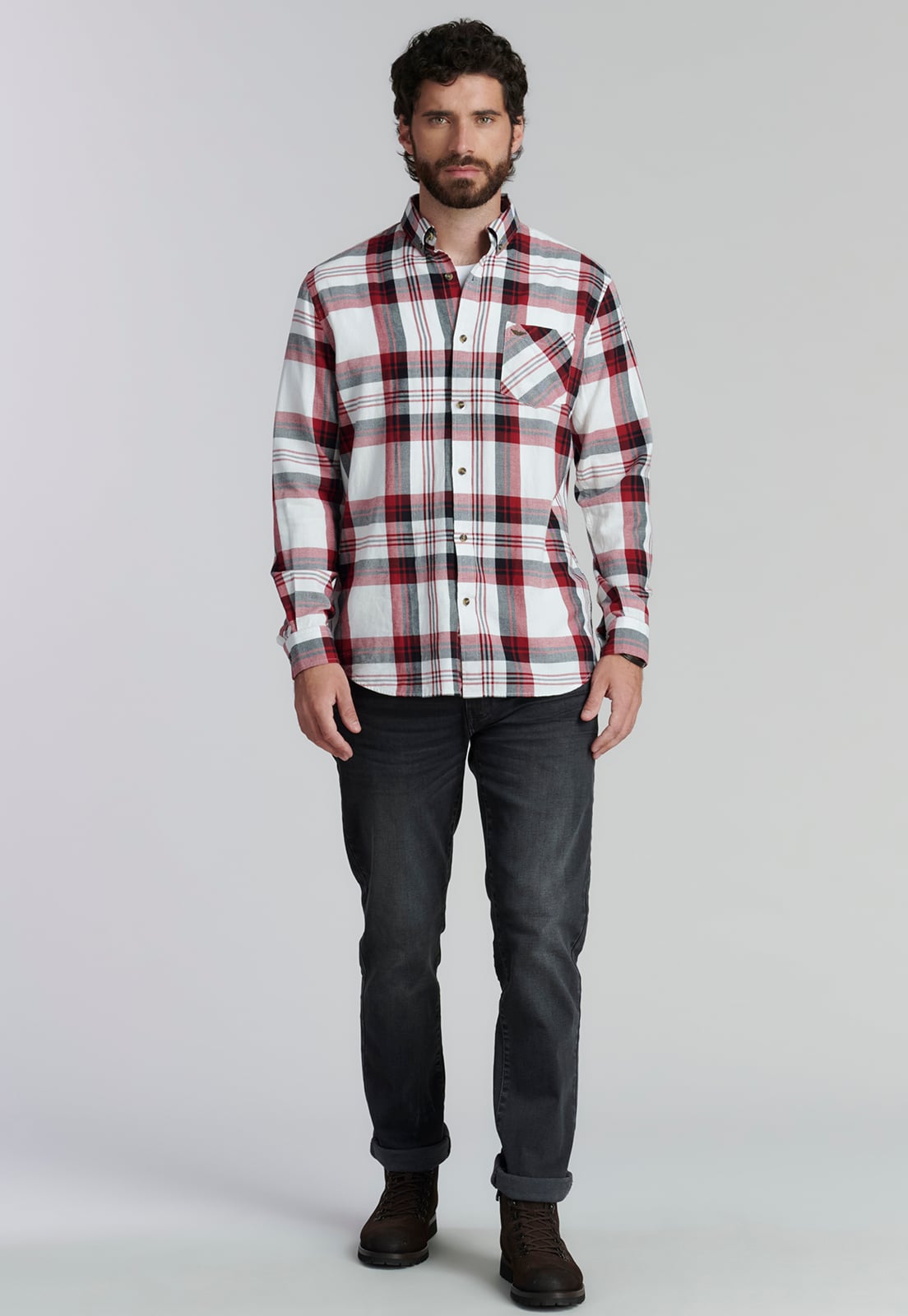 CAMISA ALGODÓN HOMBRE FEROUCH ROJO DETROIT FJS - 2