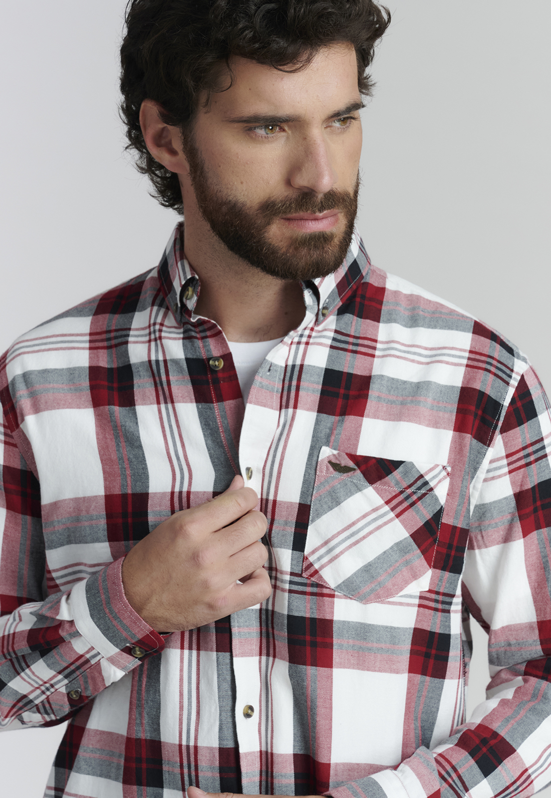 CAMISA ALGODÓN HOMBRE FEROUCH ROJO DETROIT FJS - 3