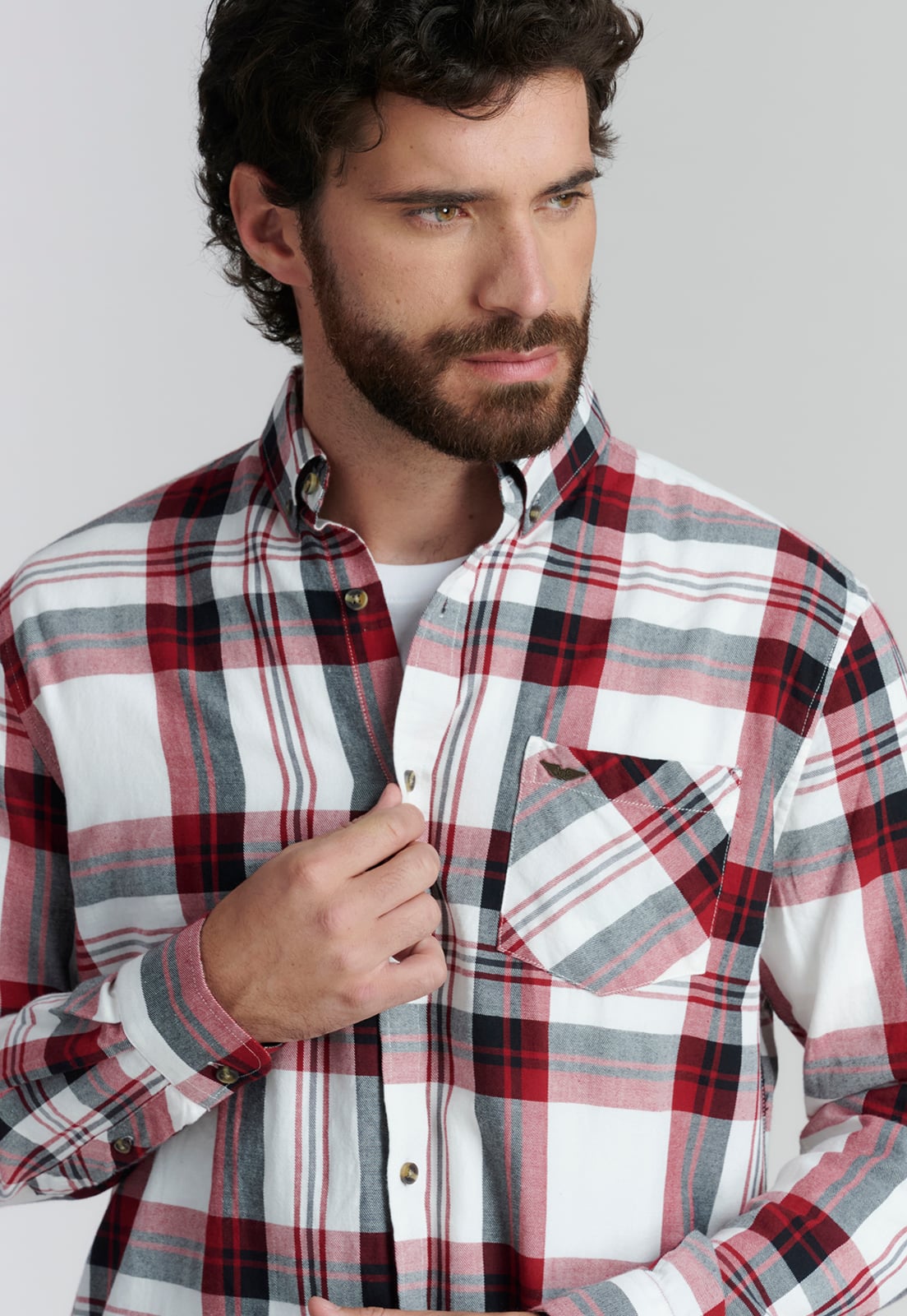 CAMISA ALGODÓN HOMBRE FEROUCH ROJO DETROIT FJS - 3