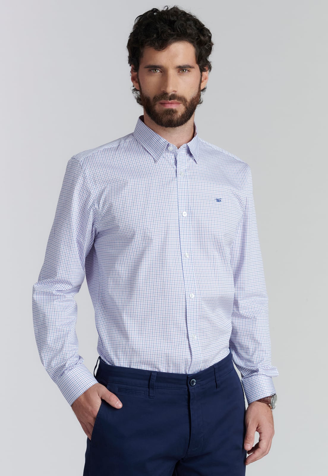 CAMISA ALGODÓN HOMBRE FEROUCH MORADO BOSTON SMART CASUAL VIOLET - 1