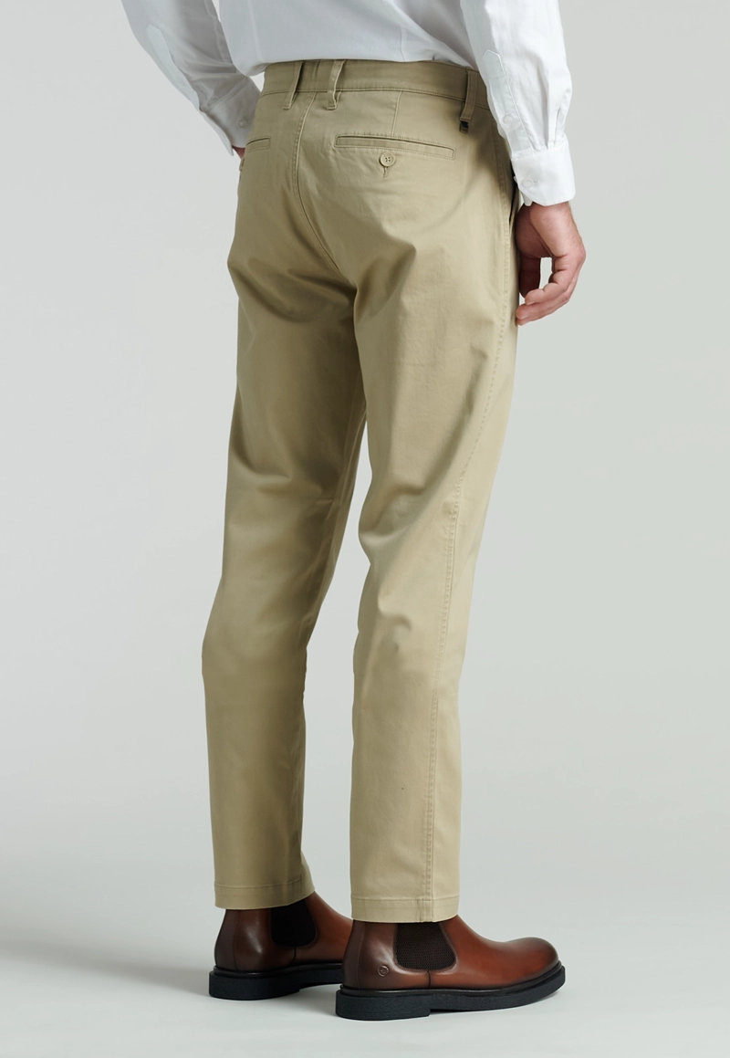 PANTALÓN ALGODÓN HOMBRE FEROUCH BEIGE TWILL SLIM 31 BUSINESS KHAKI - 4