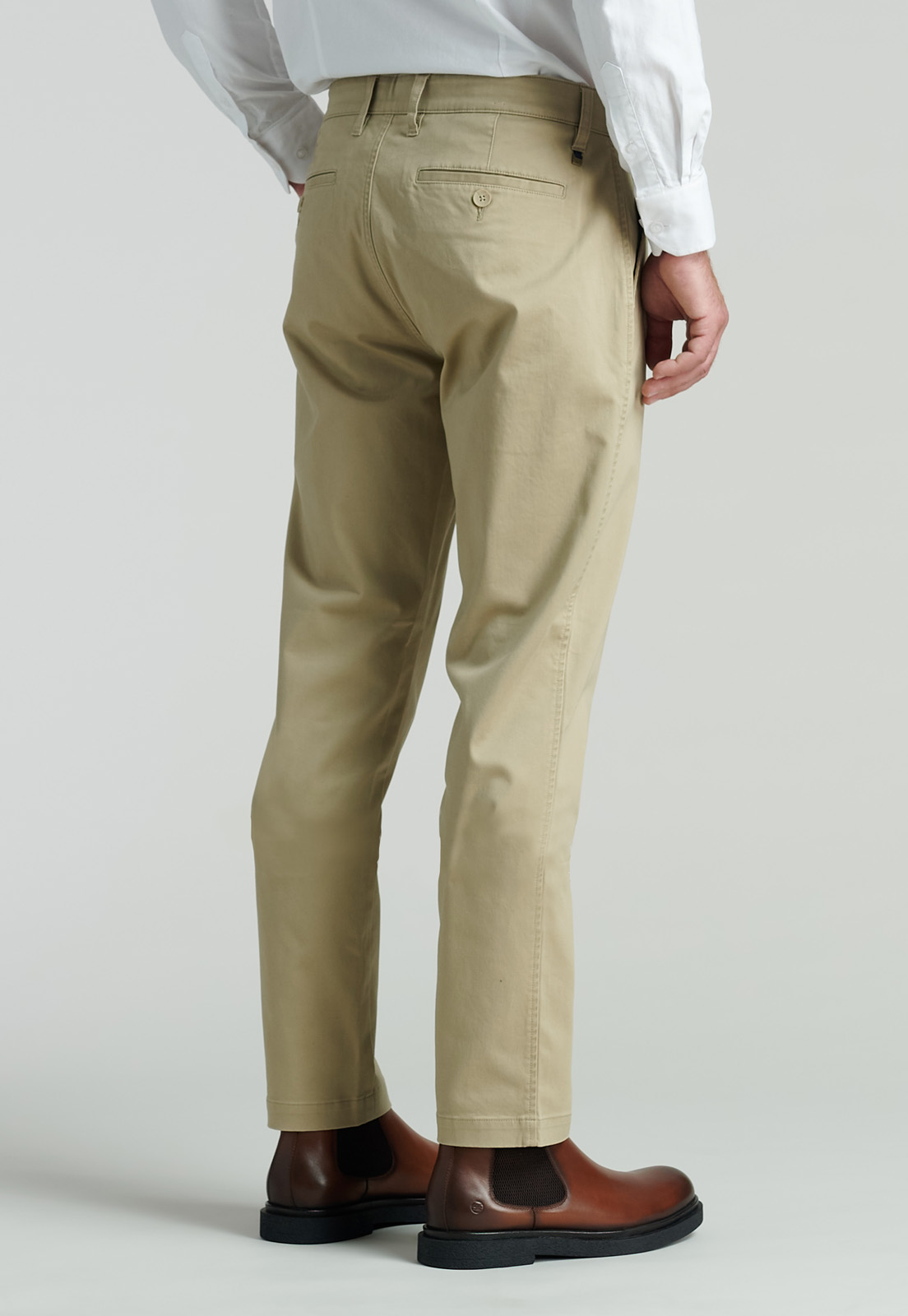PANTALÓN ALGODÓN HOMBRE FEROUCH BEIGE TWILL SLIM 31 BUSINESS KHAKI - 4