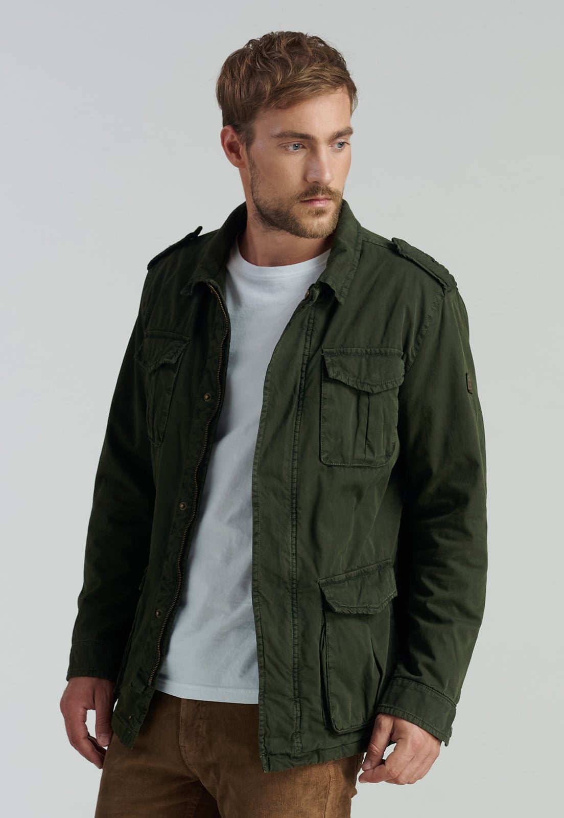 CHAQUETA ALGODÓN HOMBRE FEROUCH VERDE KANSAS FJS MILITARY - 1