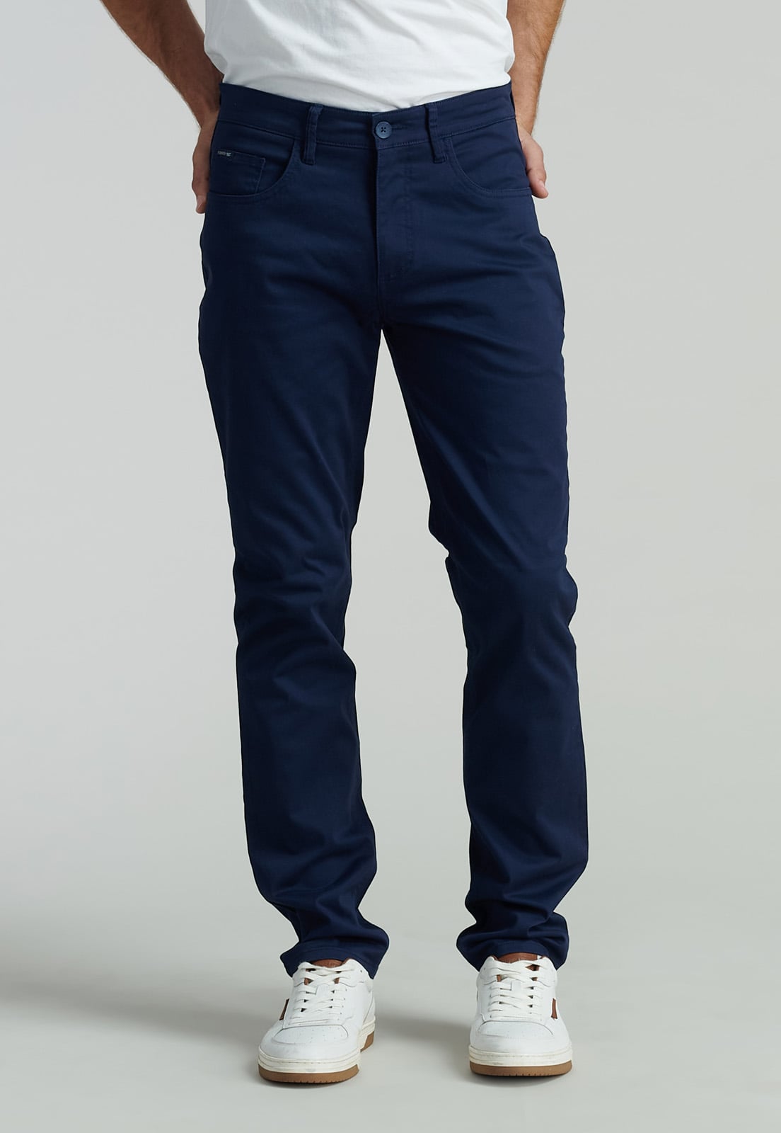 PANTALÓN ALGODÓN HOMBRE FEROUCH AZUL FIVE POCKET FR DK. - 1
