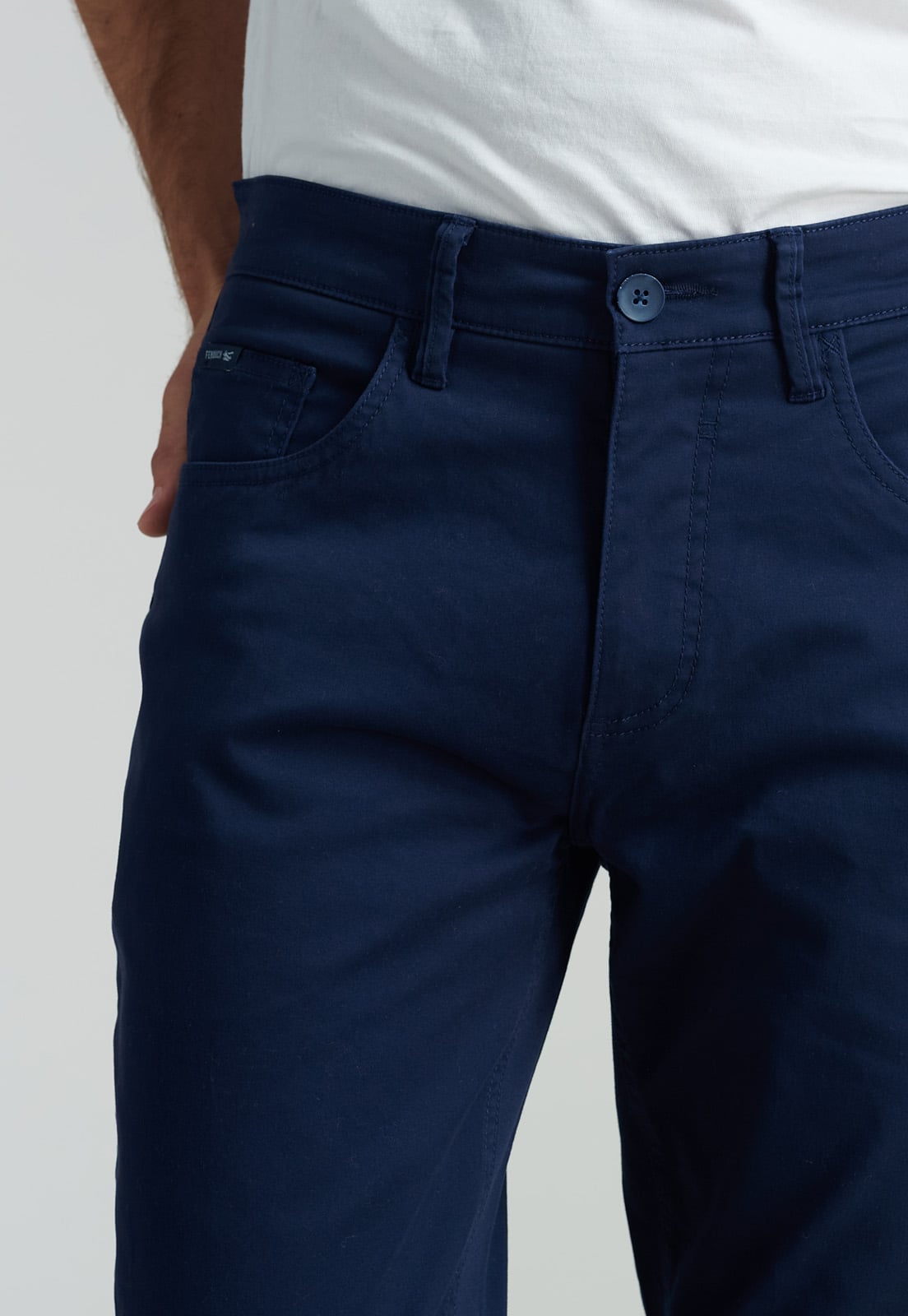PANTALÓN ALGODÓN HOMBRE FEROUCH AZUL FIVE POCKET FR DK. - 3