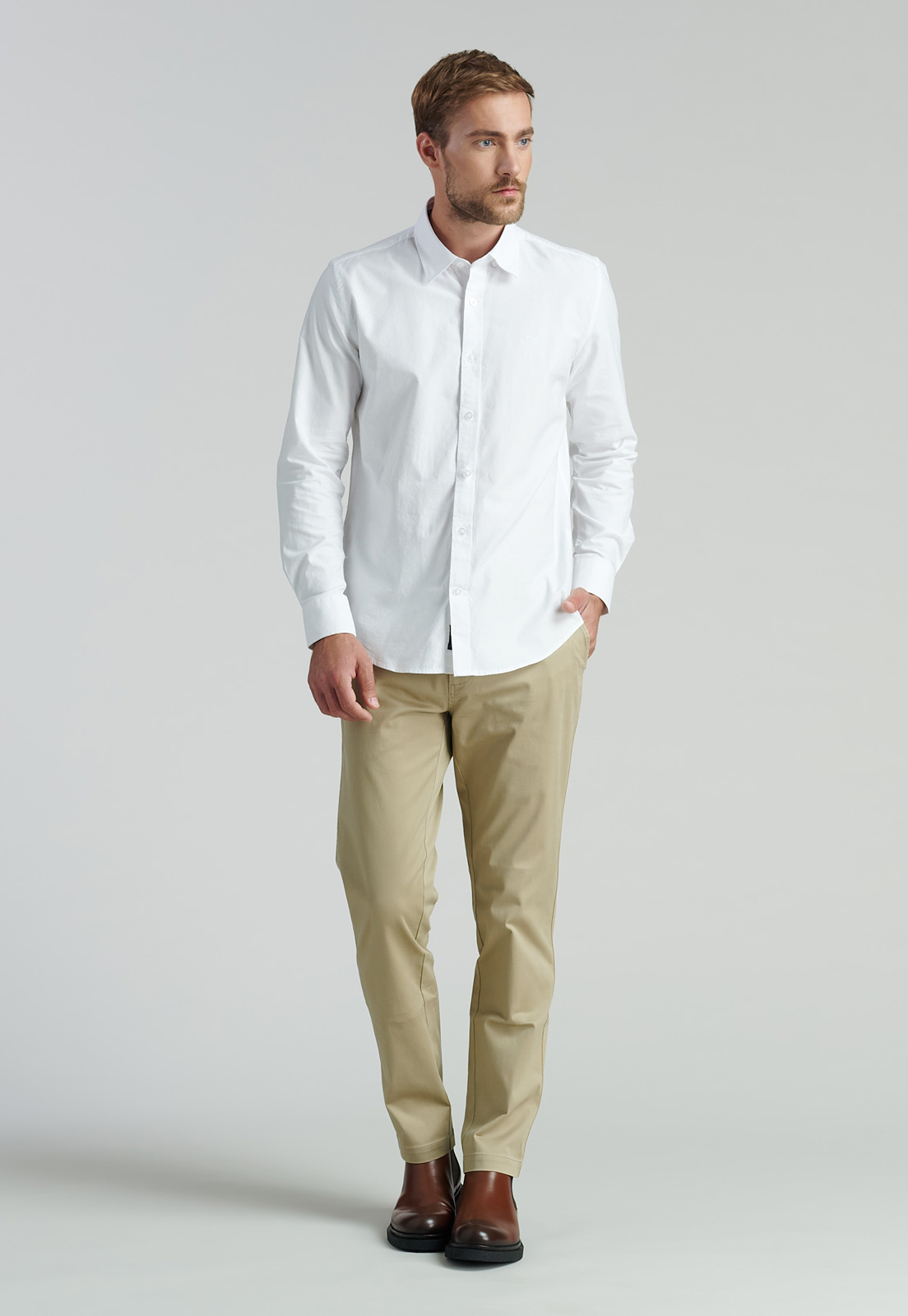CAMISA ALGODÓN HOMBRE FEROUCH BLANCO SPORT OXFORD FR WHITE - 2