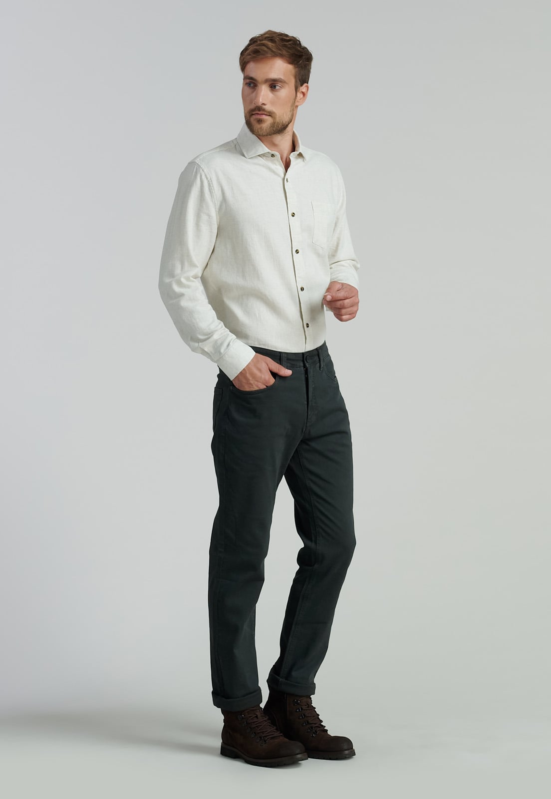 PANTALÓN ALGODÓN HOMBRE FEROUCH GRIS OKLAHOMA FR GRAPHITE - 2