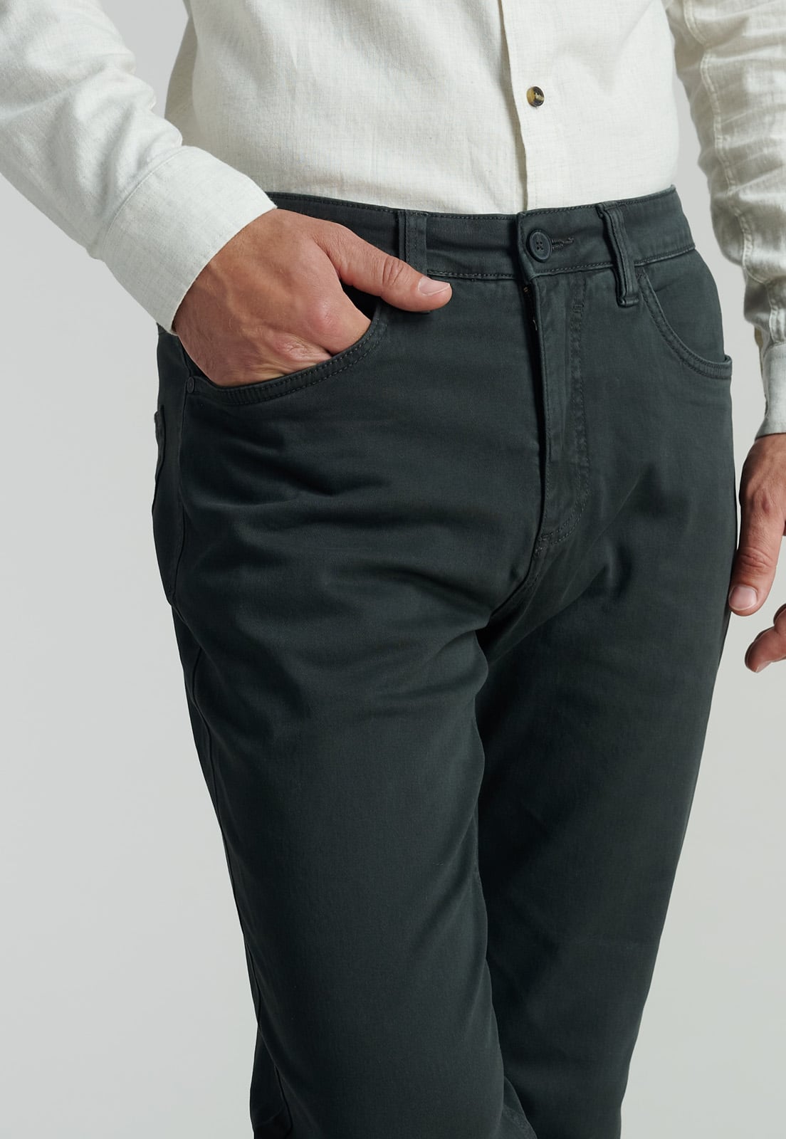 PANTALÓN ALGODÓN HOMBRE FEROUCH GRIS OKLAHOMA FR GRAPHITE - 3