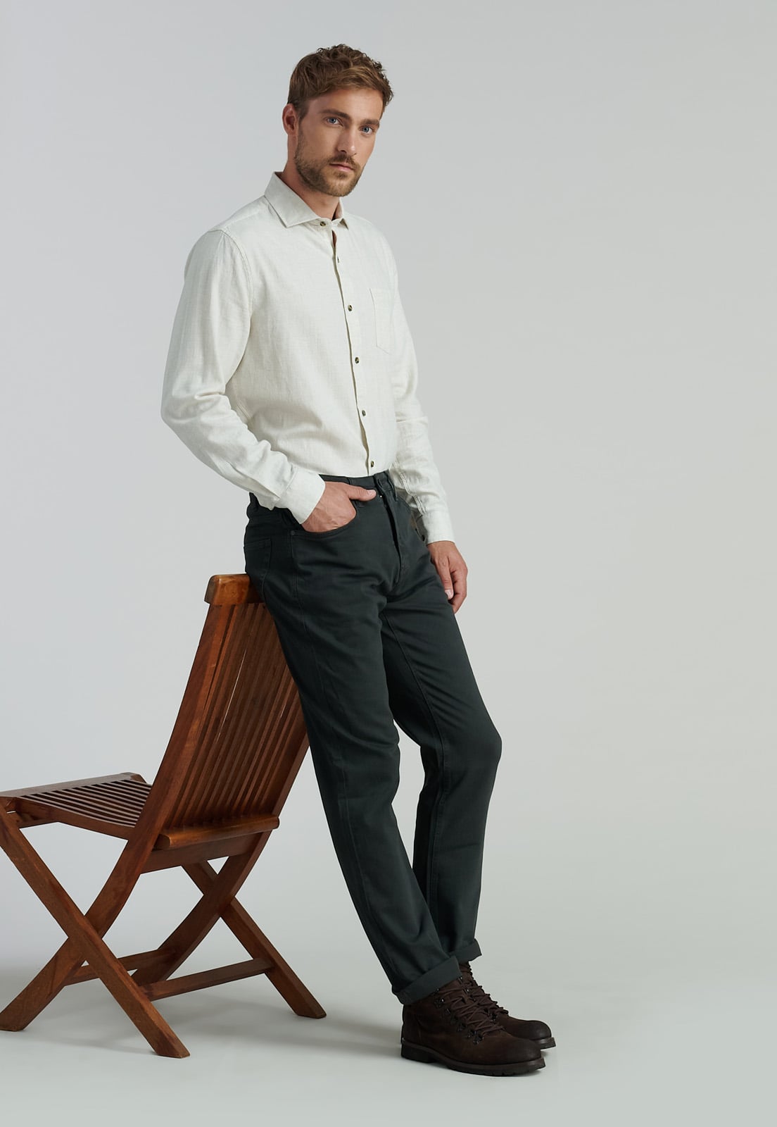 PANTALÓN ALGODÓN HOMBRE FEROUCH GRIS OKLAHOMA FR GRAPHITE - 5