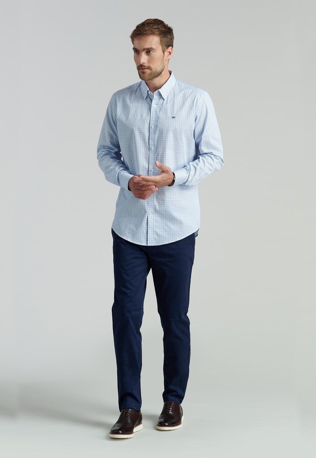 CAMISA ALGODÓN HOMBRE FEROUCH AZUL BOSTON SMART CASUAL BLUE - 2