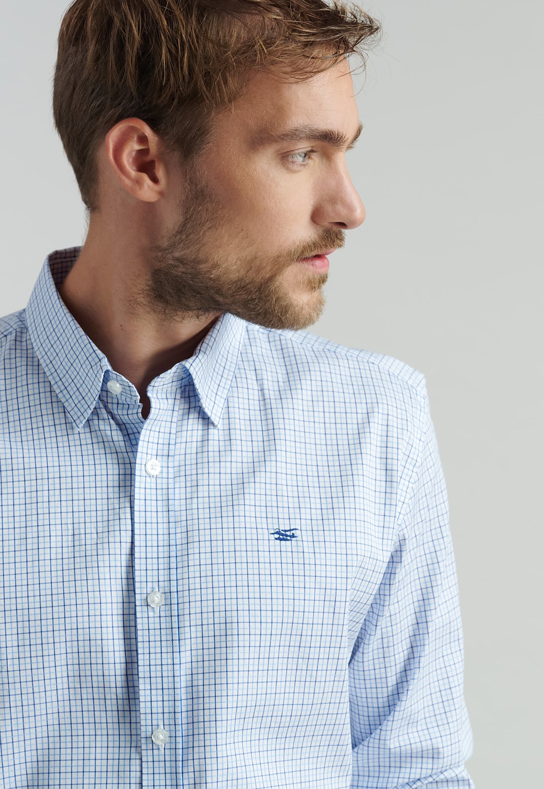 CAMISA ALGODÓN HOMBRE FEROUCH AZUL BOSTON SMART CASUAL BLUE - 3