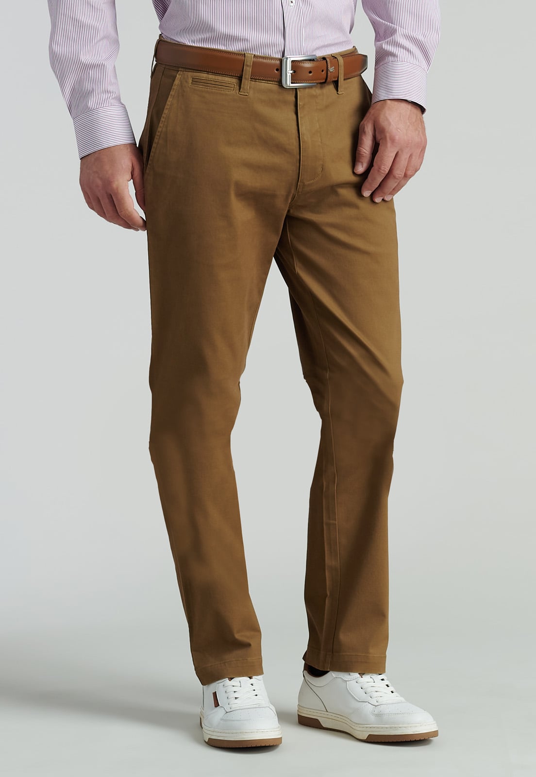PANTALÓN ALGODÓN HOMBRE FEROUCH TWILL WITHOUT PLEATS L/33 BUSINESS CAMEL - 2