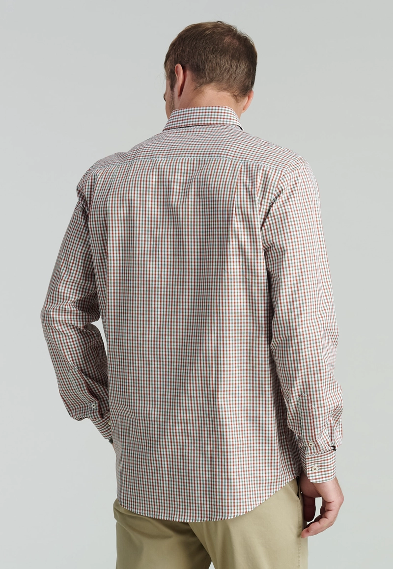 CAMISA ALGODÓN HOMBRE FEROUCH ROJO BROOKLYN SMART CASUAL BRICK - 4