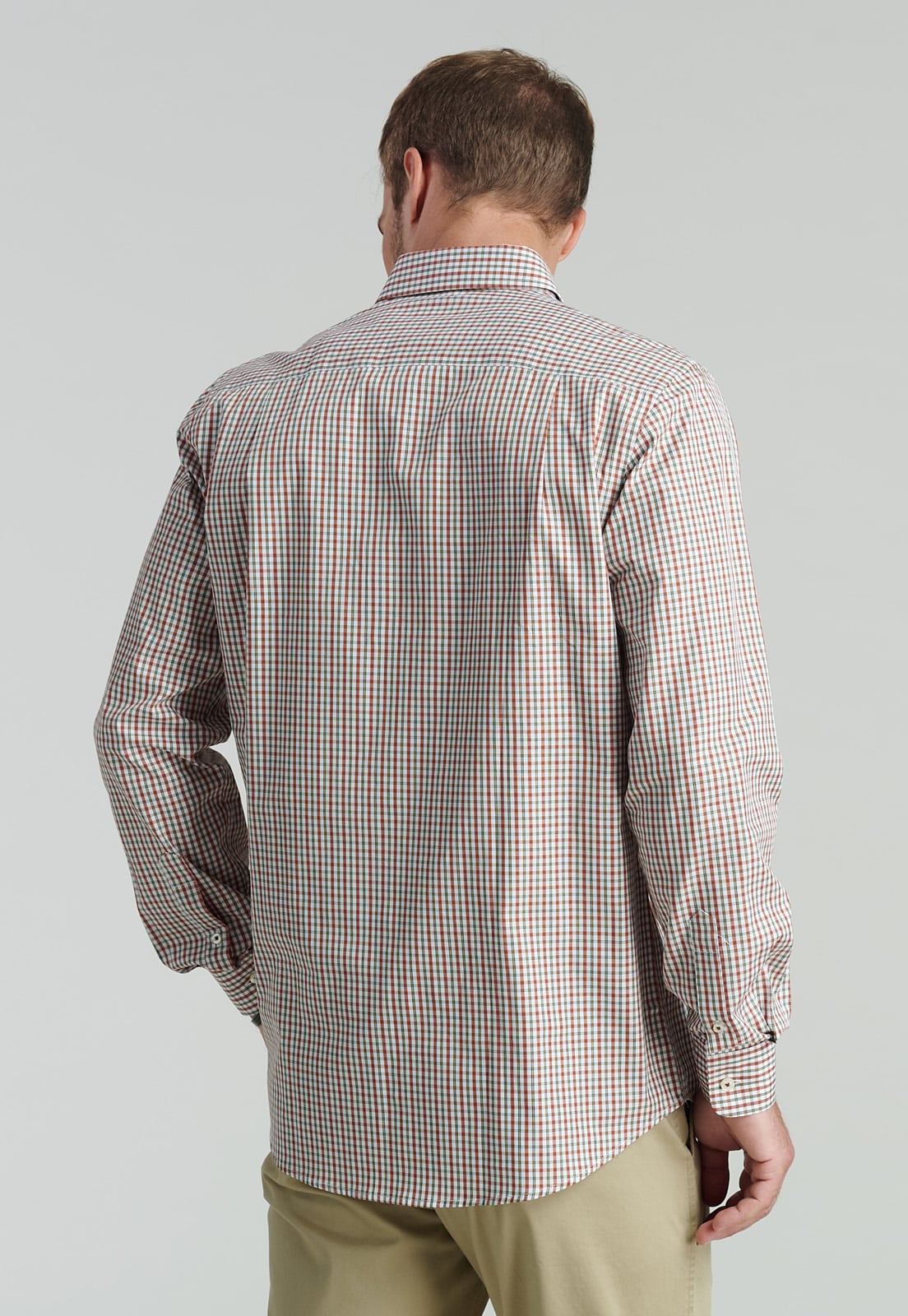 CAMISA ALGODÓN HOMBRE FEROUCH ROJO BROOKLYN SMART CASUAL BRICK - 4