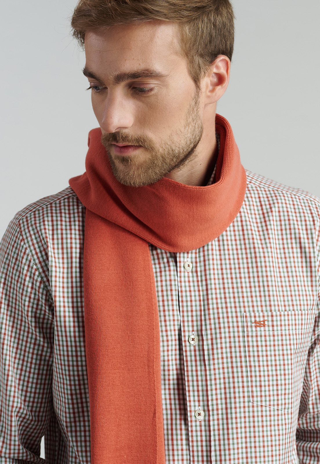 CAMISA ALGODÓN HOMBRE FEROUCH ROJO BROOKLYN SMART CASUAL BRICK - 5