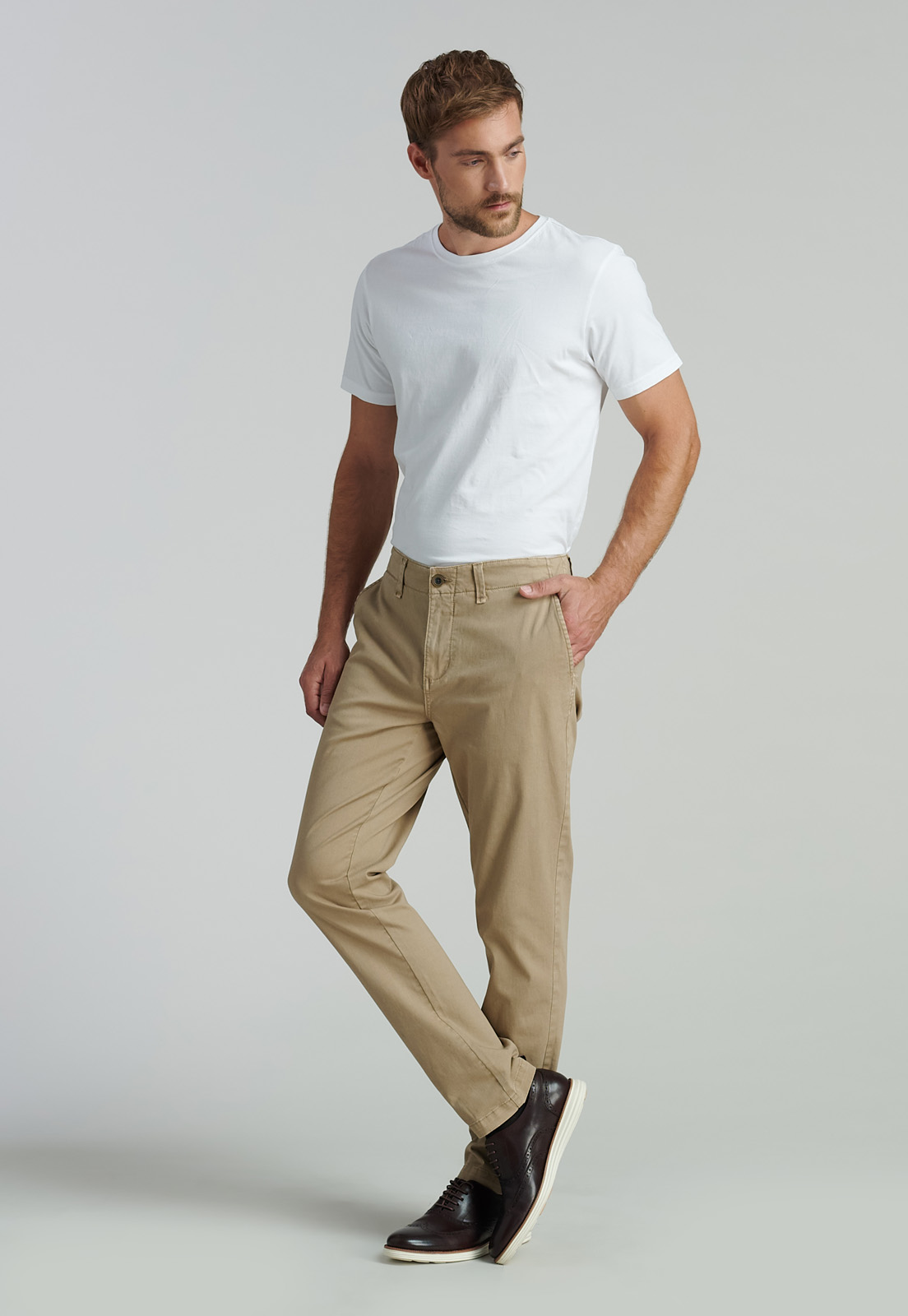 PANTALÓN ALGODÓN HOMBRE FEROUCH BEIGE LOWELL FR KHAKI - 2