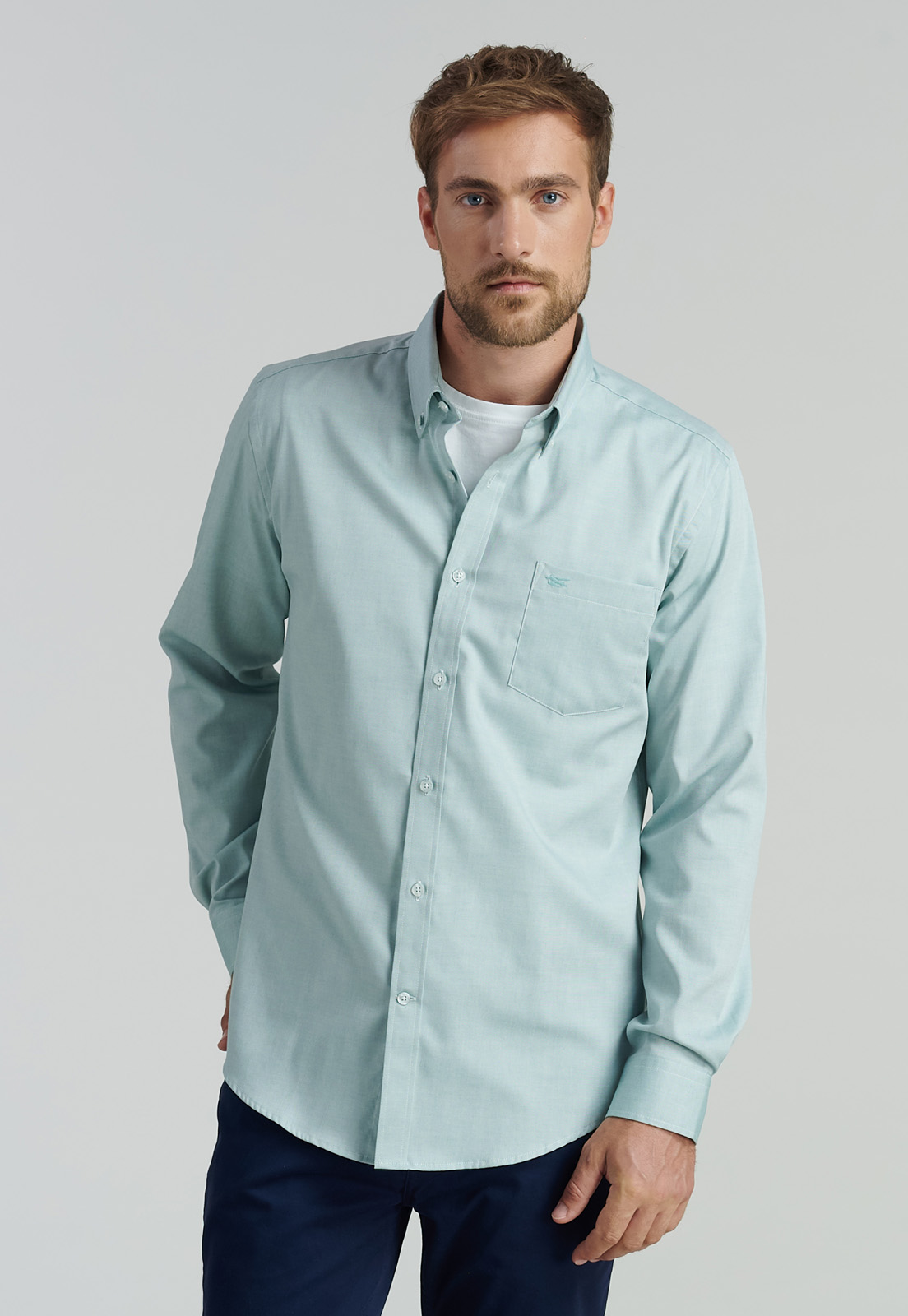 CAMISA ALGODÓN HOMBRE FEROUCH VERDE SMART CASUAL OXFORD SC GREEN - 1