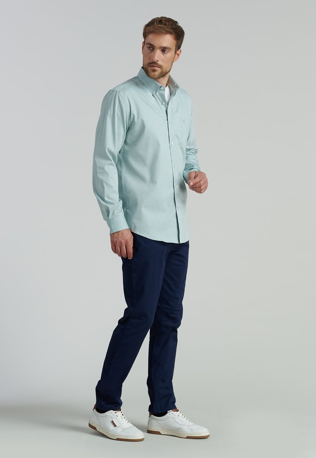 CAMISA ALGODÓN HOMBRE FEROUCH VERDE SMART CASUAL OXFORD SC GREEN - 2