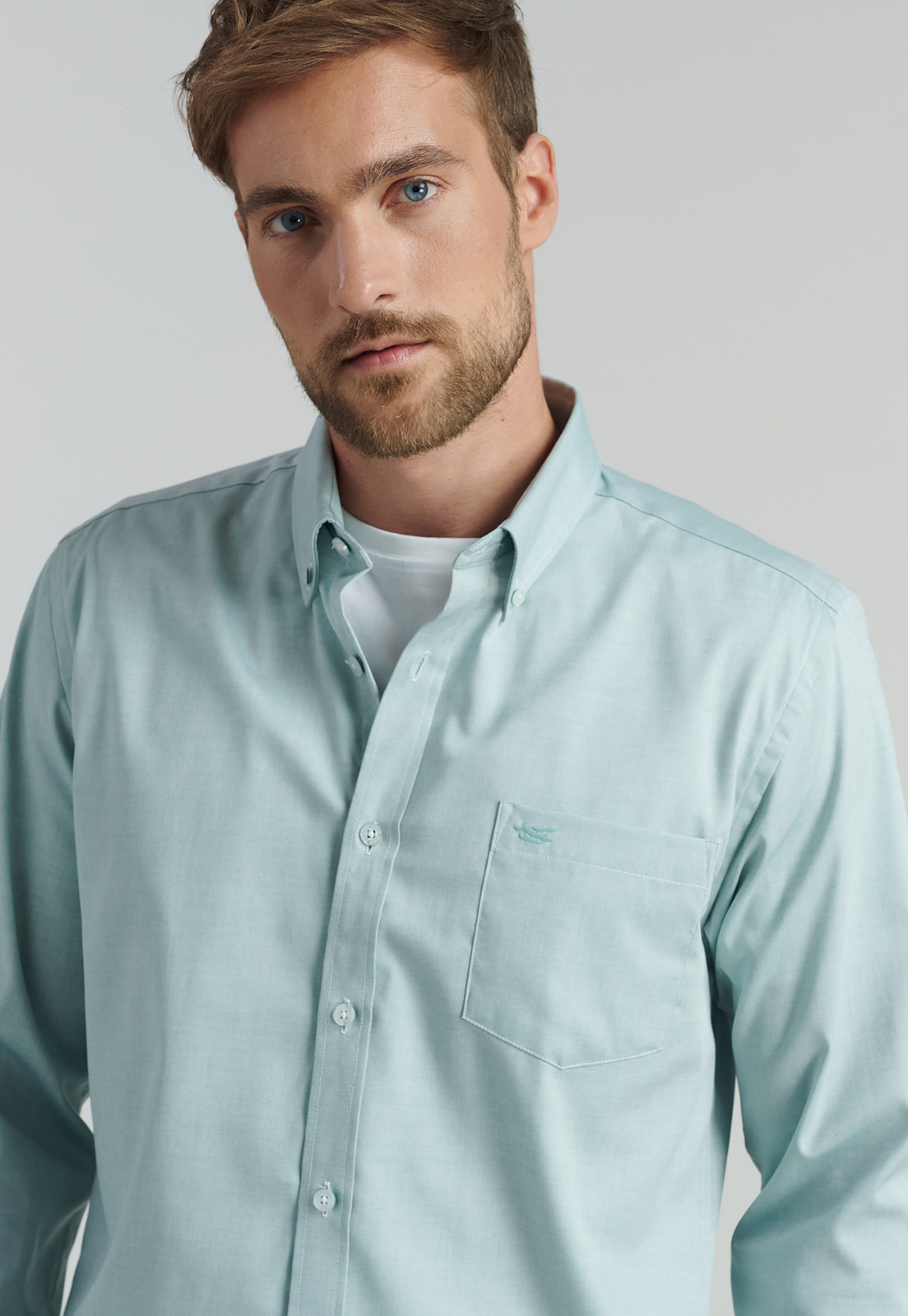 CAMISA ALGODÓN HOMBRE FEROUCH VERDE SMART CASUAL OXFORD SC GREEN - 3
