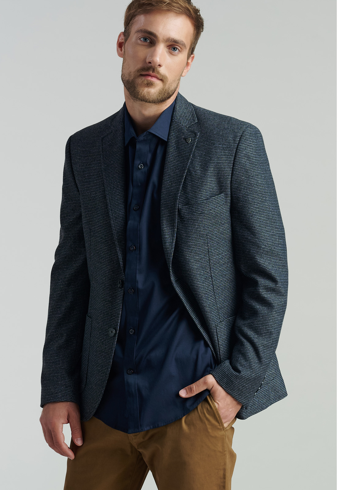 CAMISA ALGODÓN HOMBRE FEROUCH AZUL MARINO DUBLIN NAVY SMART CASUAL FR - 5