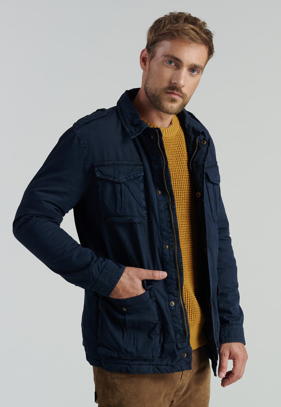 CHAQUETA ALGODÓN HOMBRE FEROUCH AZUL MARINO KANSAS FJS NAVY - 1