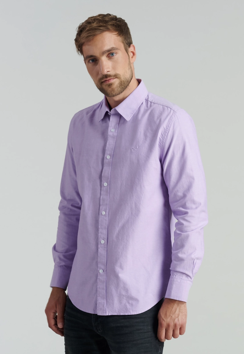 CAMISA ALGODÓN HOMBRE FEROUCH MORADO SPORT OXFORD FR VIOLET - 1