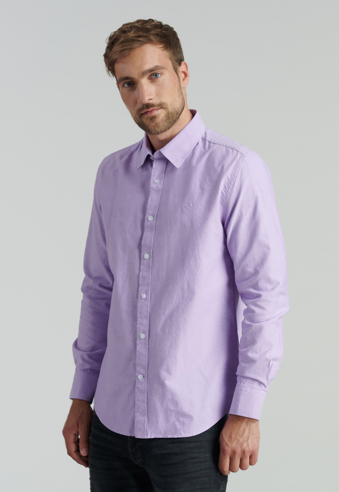 CAMISA ALGODÓN HOMBRE FEROUCH MORADO SPORT OXFORD FR VIOLET - 1