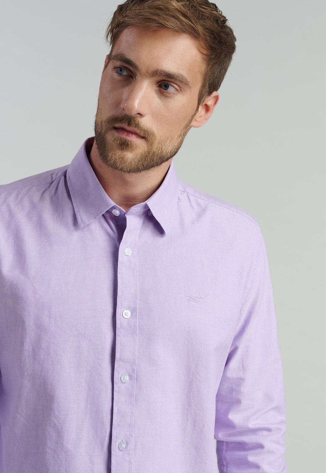 CAMISA ALGODÓN HOMBRE FEROUCH MORADO SPORT OXFORD FR VIOLET - 3