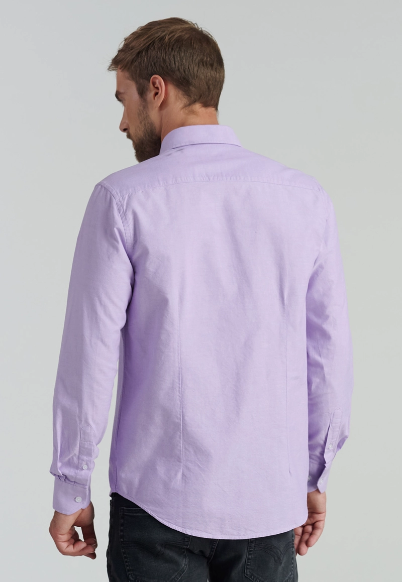 CAMISA ALGODÓN HOMBRE FEROUCH MORADO SPORT OXFORD FR VIOLET - 4
