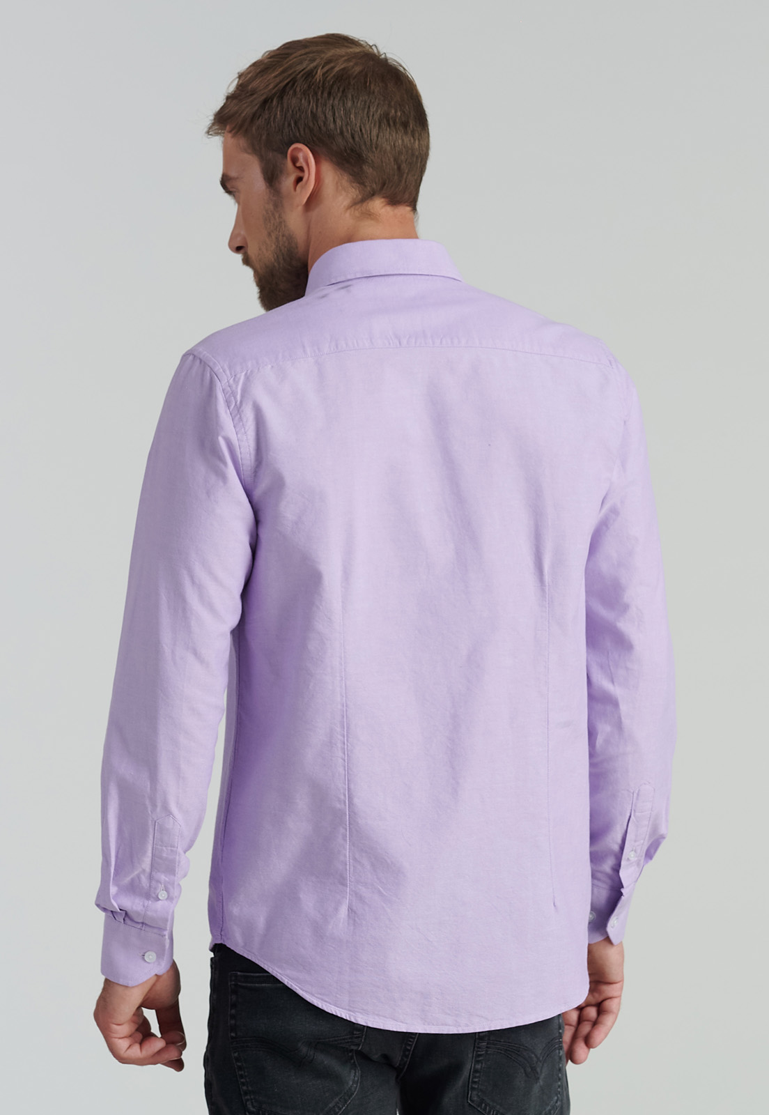 CAMISA ALGODÓN HOMBRE FEROUCH MORADO SPORT OXFORD FR VIOLET - 4