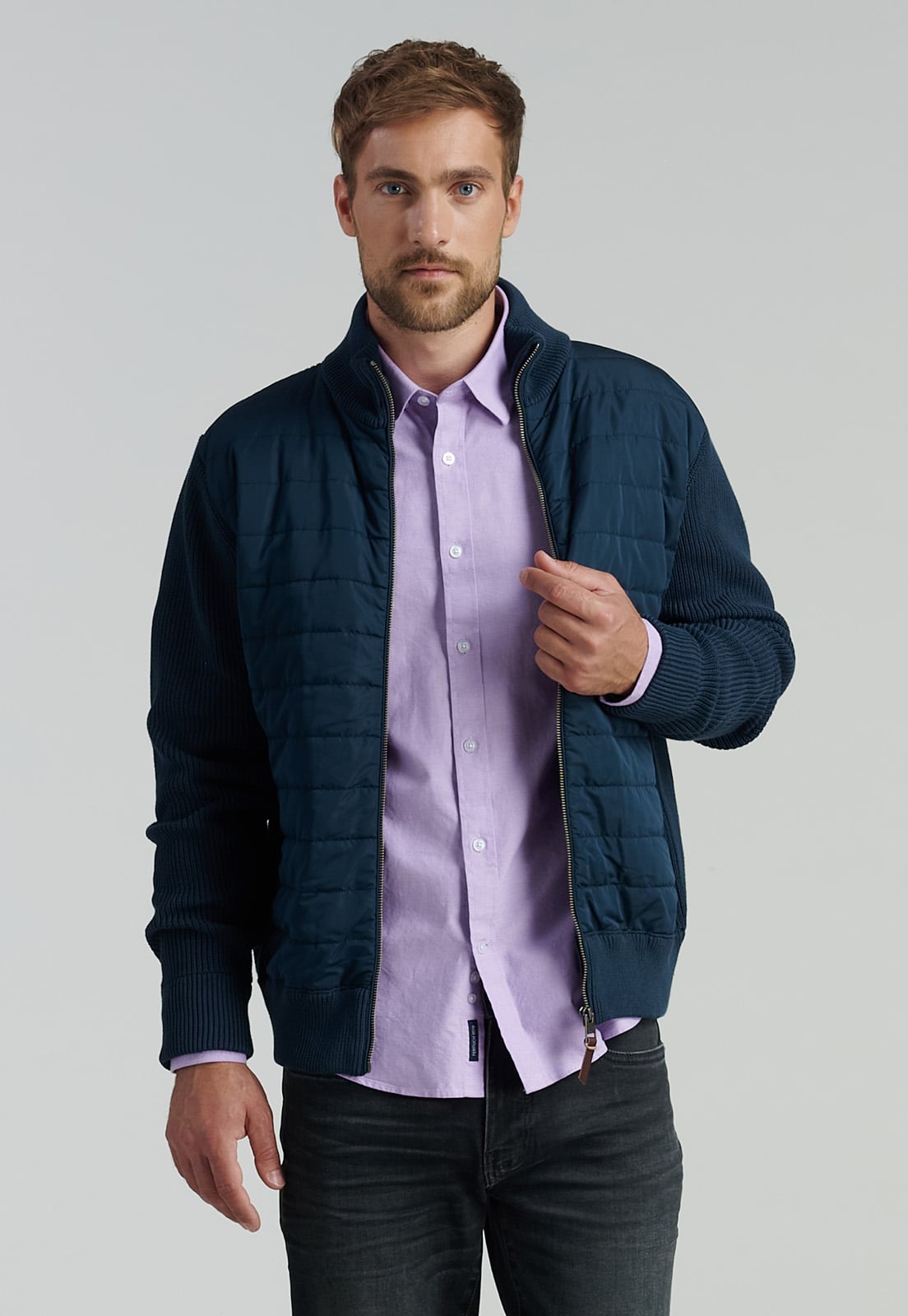 CAMISA ALGODÓN HOMBRE FEROUCH MORADO SPORT OXFORD FR VIOLET - 5