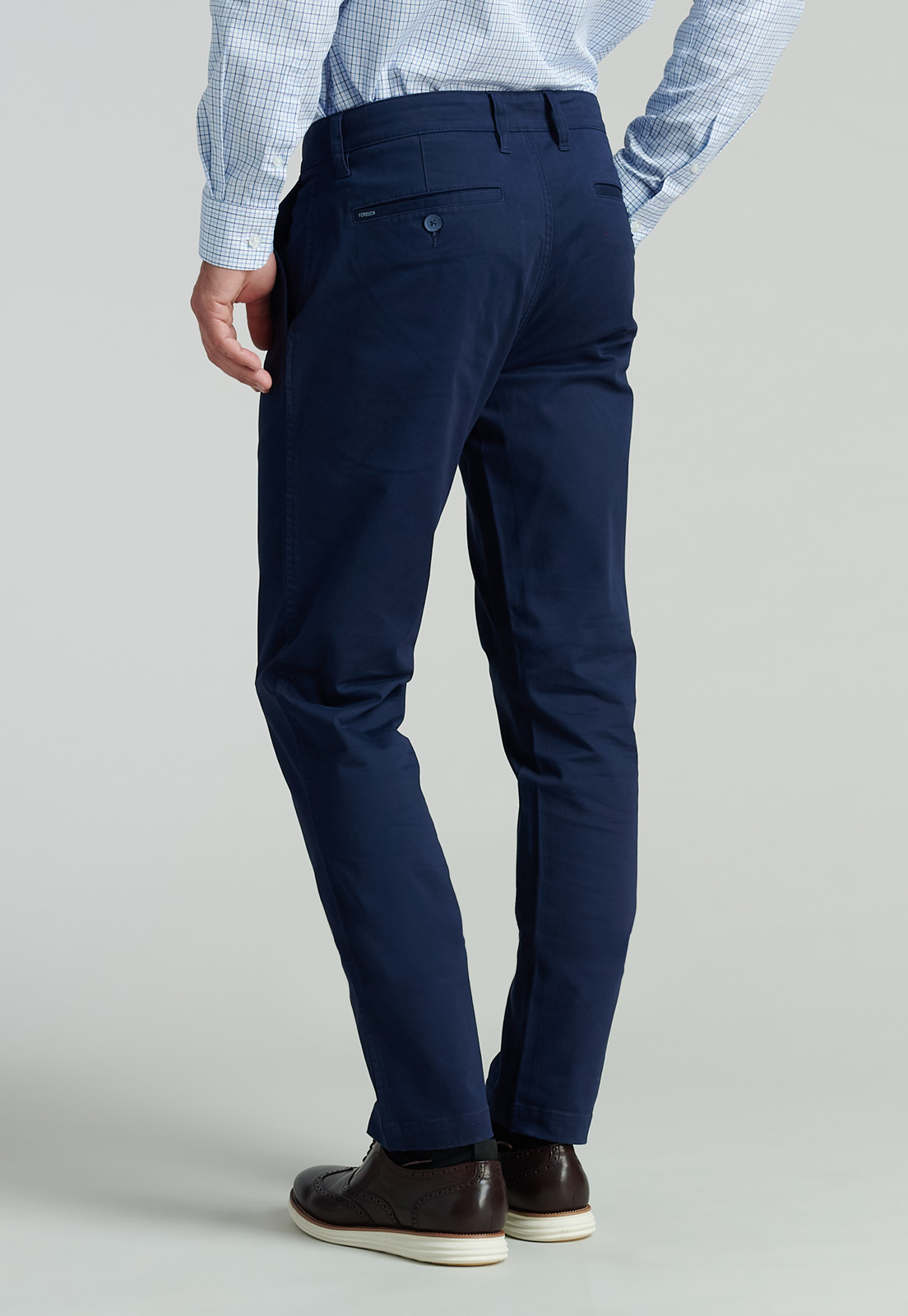 PANTALÓN ALGODÓN HOMBRE FEROUCH AZUL TWILL SLIM 33 BUSINESS DK. - 4