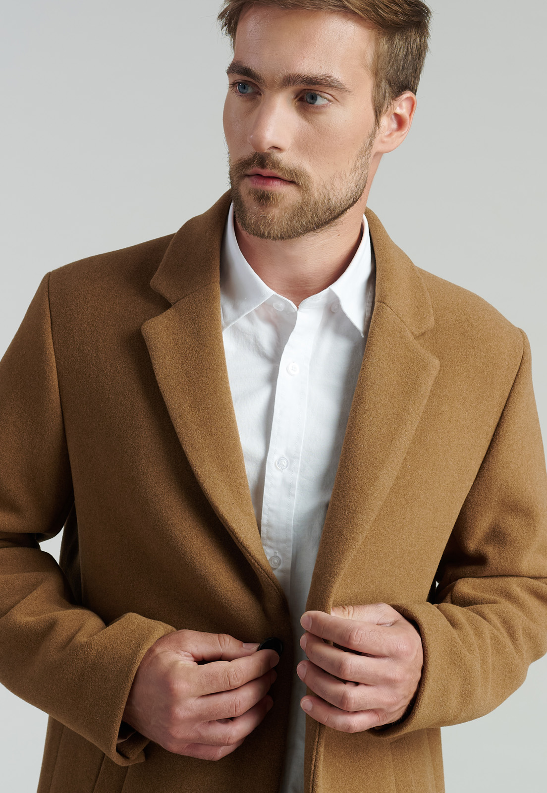 ABRIGO LANA HOMBRE FEROUCH CAMEL CLÁSICO HOUSTON FR - 3