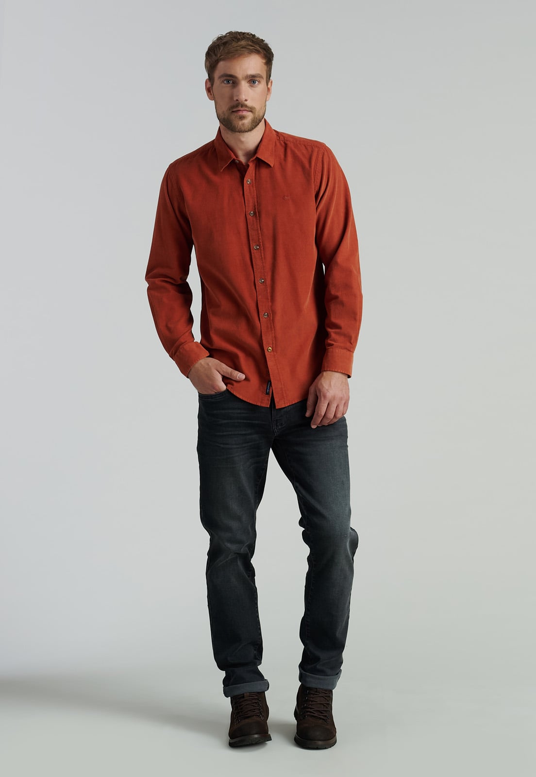 CAMISA ALGODÓN HOMBRE FEROUCH CAFÉ HONOLULU FR COPPER - 2