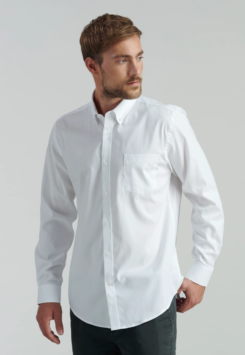 CAMISA ALGODÓN HOMBRE FEROUCH BLANCO SMART CASUAL OXFORD SC WHITE - 1