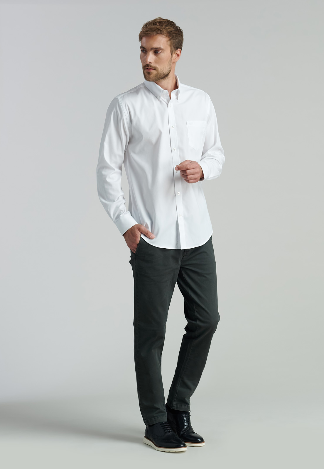 CAMISA ALGODÓN HOMBRE FEROUCH BLANCO SMART CASUAL OXFORD SC WHITE - 2