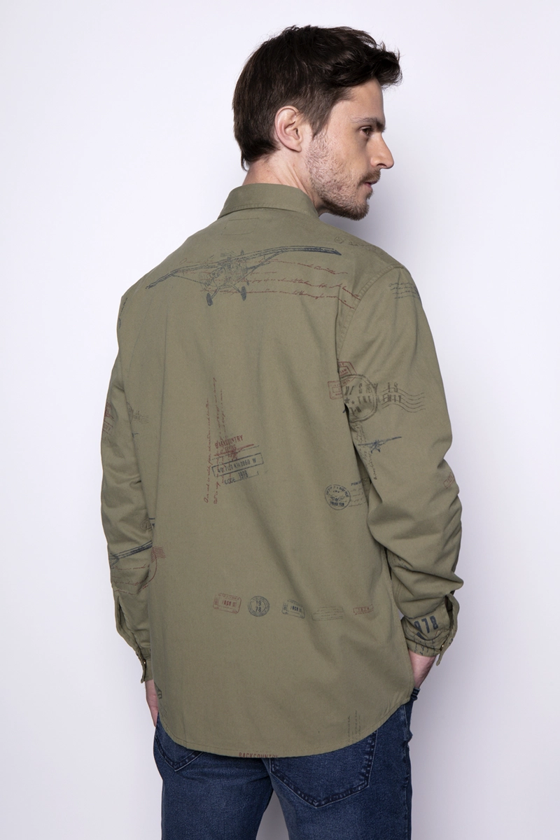 OVERSHIRT ALGODÓN HOMBRE FEROUCH VERDE PRINT FJ MILITARY - 2