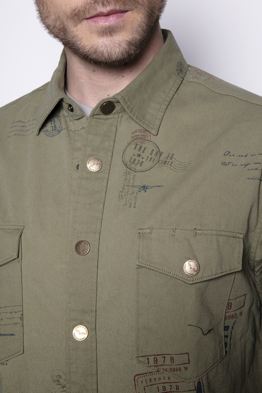 OVERSHIRT ALGODÓN HOMBRE FEROUCH VERDE PRINT FJ MILITARY - 3