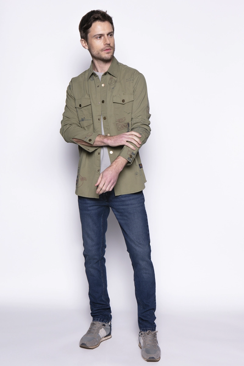 OVERSHIRT ALGODÓN HOMBRE FEROUCH VERDE PRINT FJ MILITARY - 4