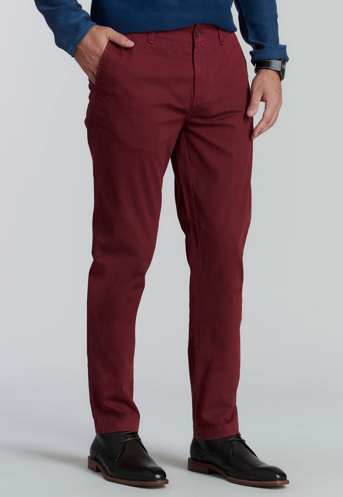 PANTALÓN ALGODÓN HOMBRE FEROUCH ROJO LOWELL FR BURGUNDY - 1
