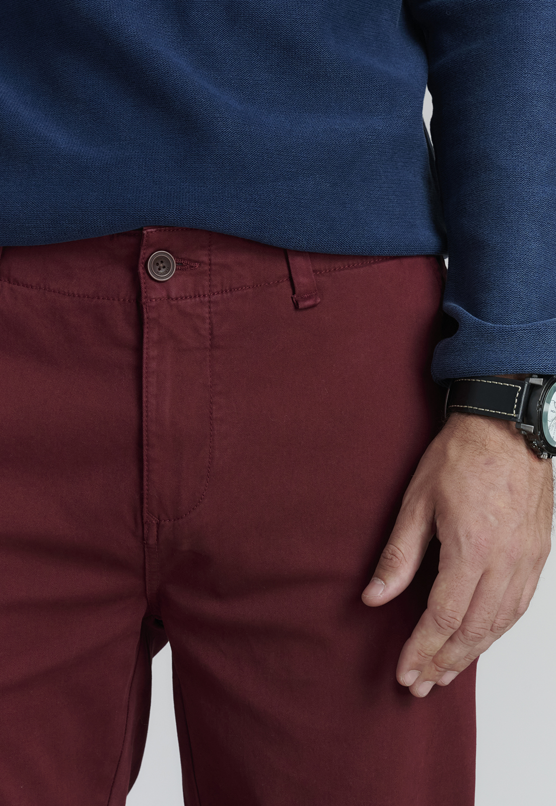 PANTALÓN ALGODÓN HOMBRE FEROUCH ROJO LOWELL FR BURGUNDY - 3
