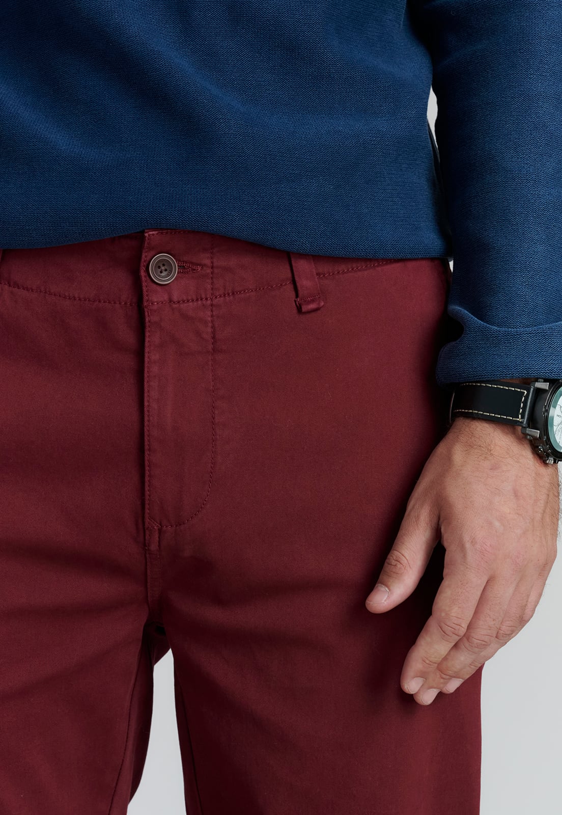 PANTALÓN ALGODÓN HOMBRE FEROUCH ROJO LOWELL FR BURGUNDY - 3