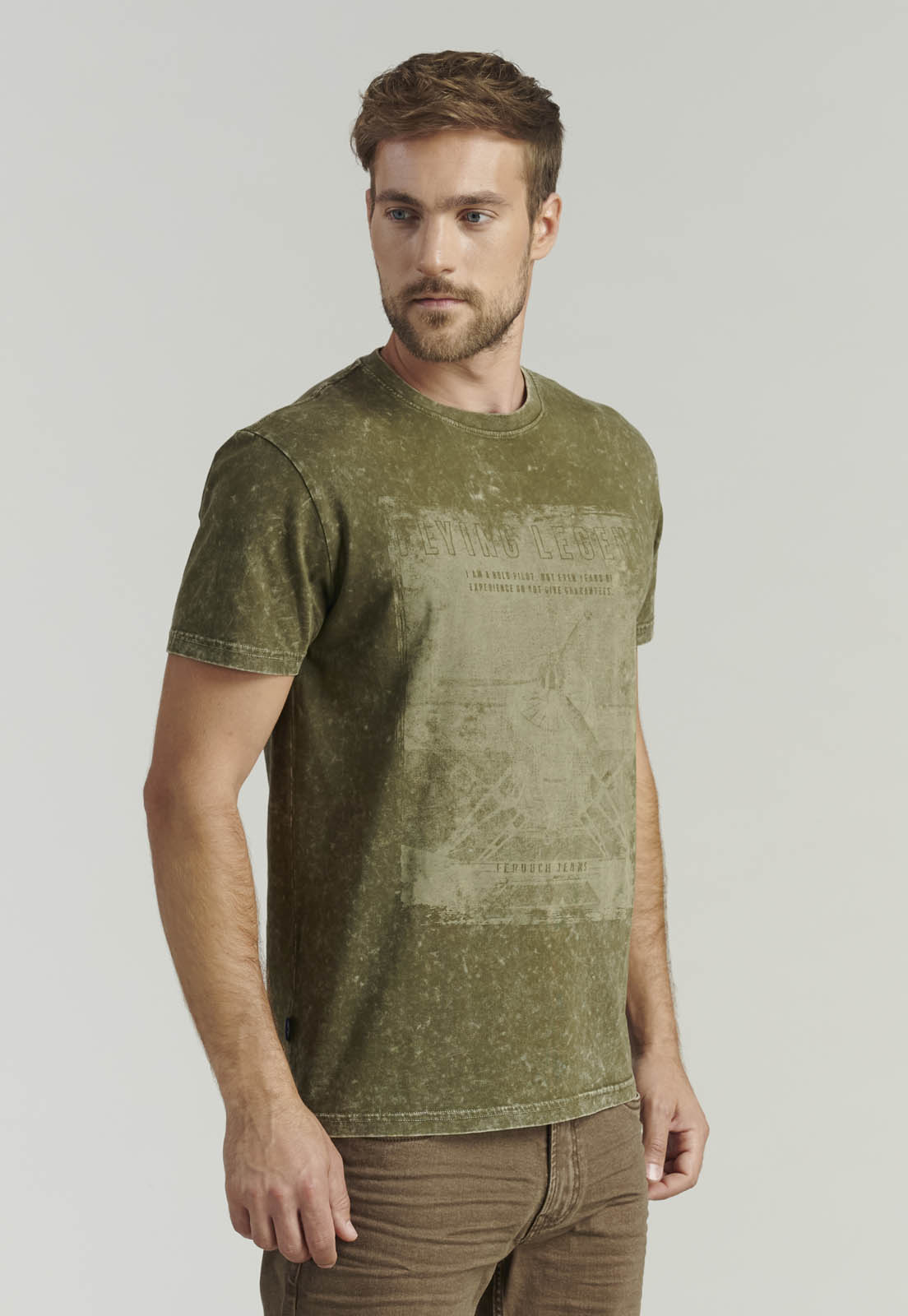 POLERA ALGODÓN HOMBRE FEROUCH VERDE BOSTON FJS MILITARY - 2