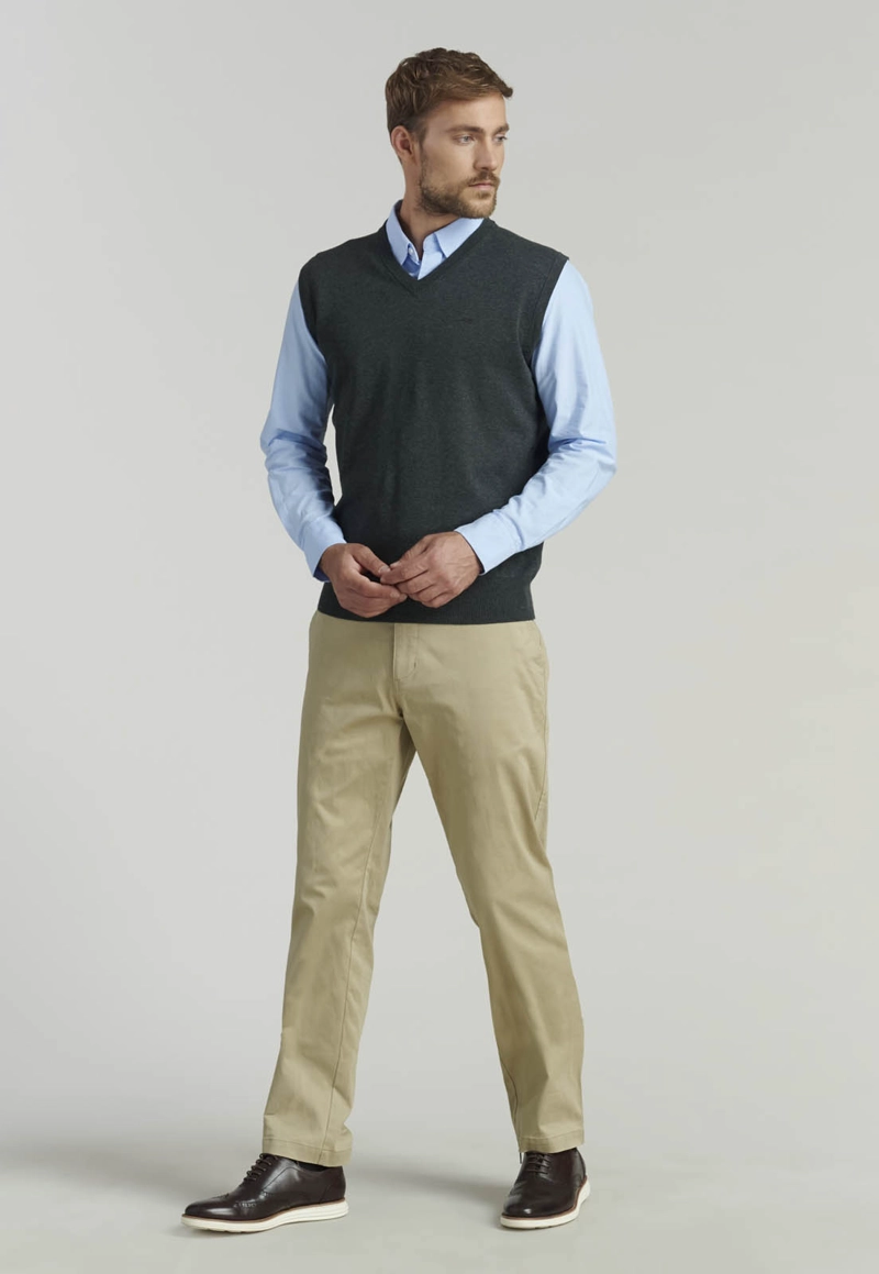 SWEATER ALGODÓN HOMBRE FEROUCH GRIS SMART CASUAL SLEEVE BUSINESS GRAPHITE - 2
