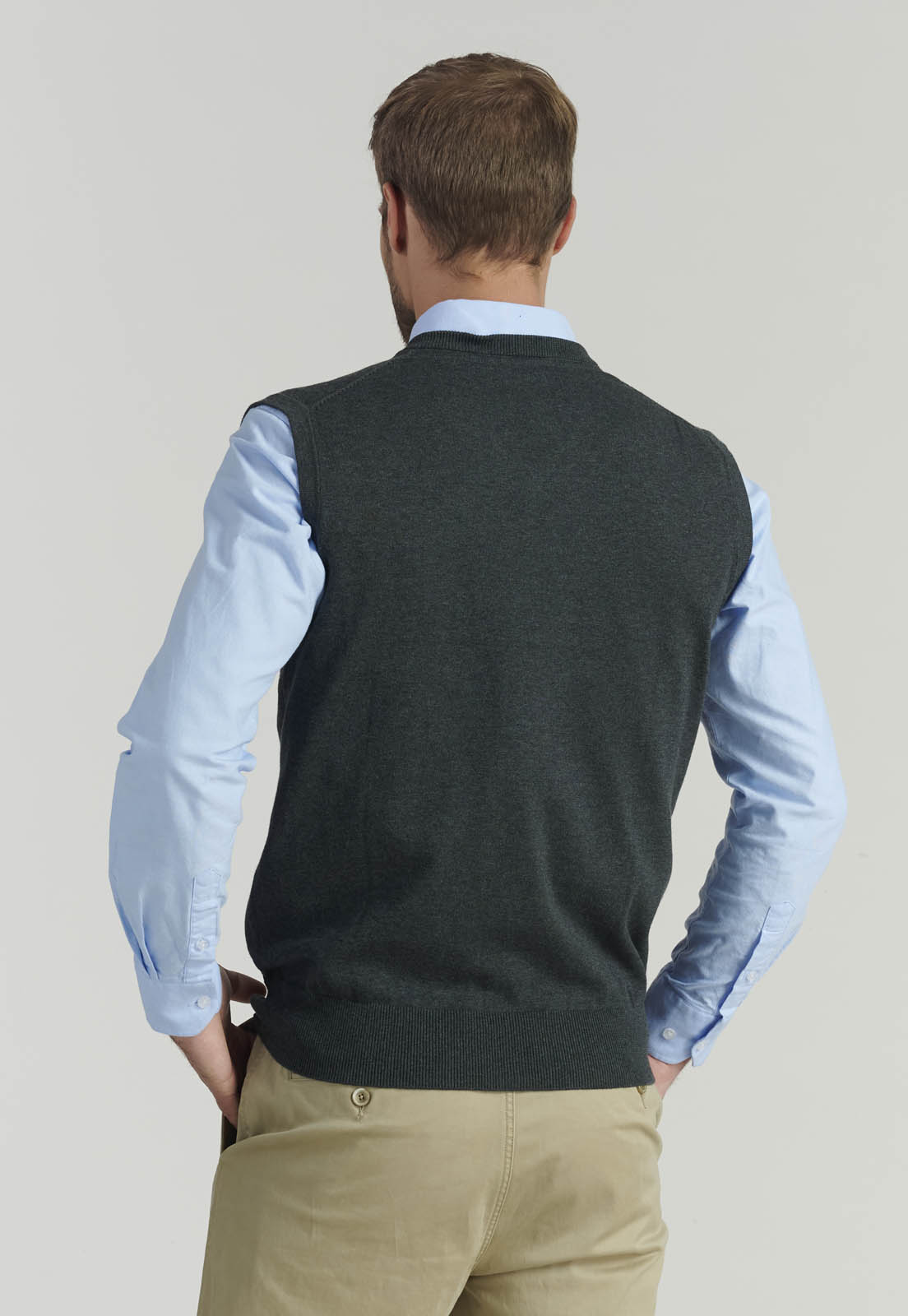 SWEATER ALGODÓN HOMBRE FEROUCH GRIS SMART CASUAL SLEEVE BUSINESS GRAPHITE - 4