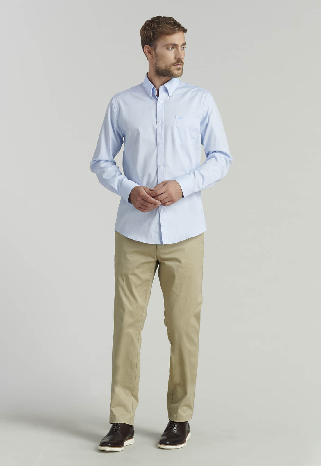 CAMISA ALGODÓN HOMBRE FEROUCH CELESTE SMART CASUAL OXFORD SC SKY - 2