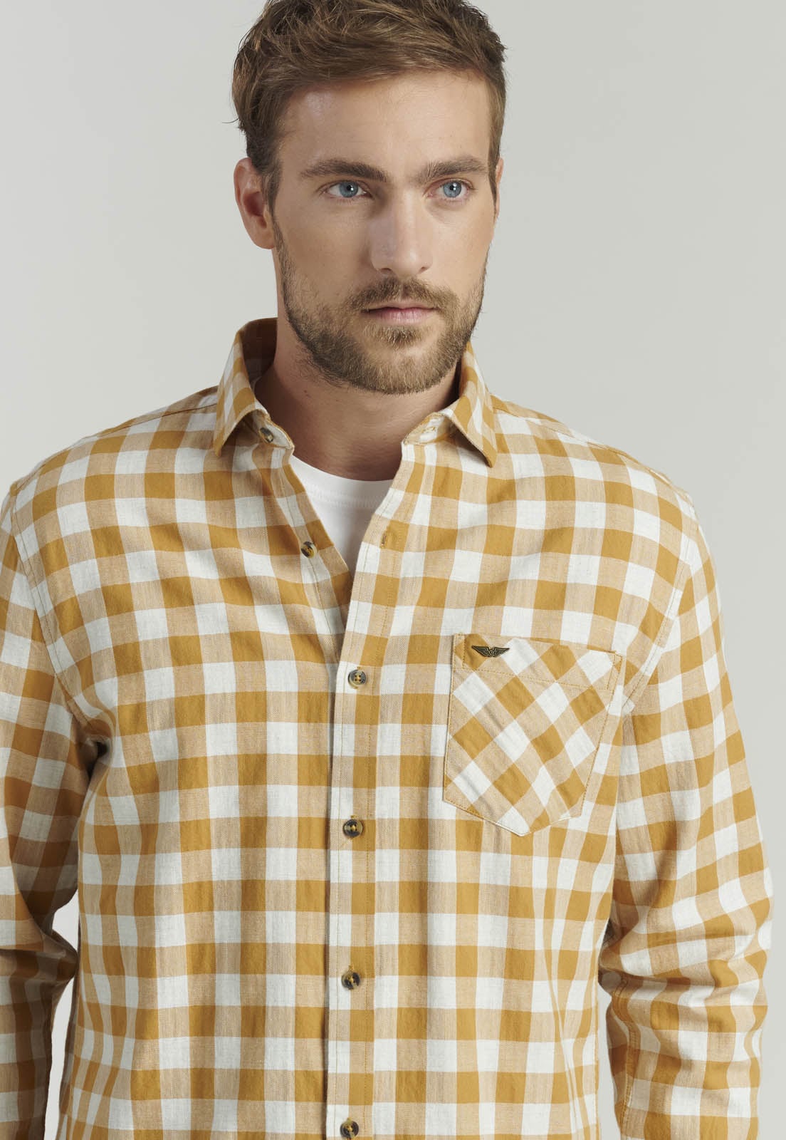 CAMISA ALGODÓN HOMBRE FEROUCH AMARILLO DENVER FJS MUSTARD - 3