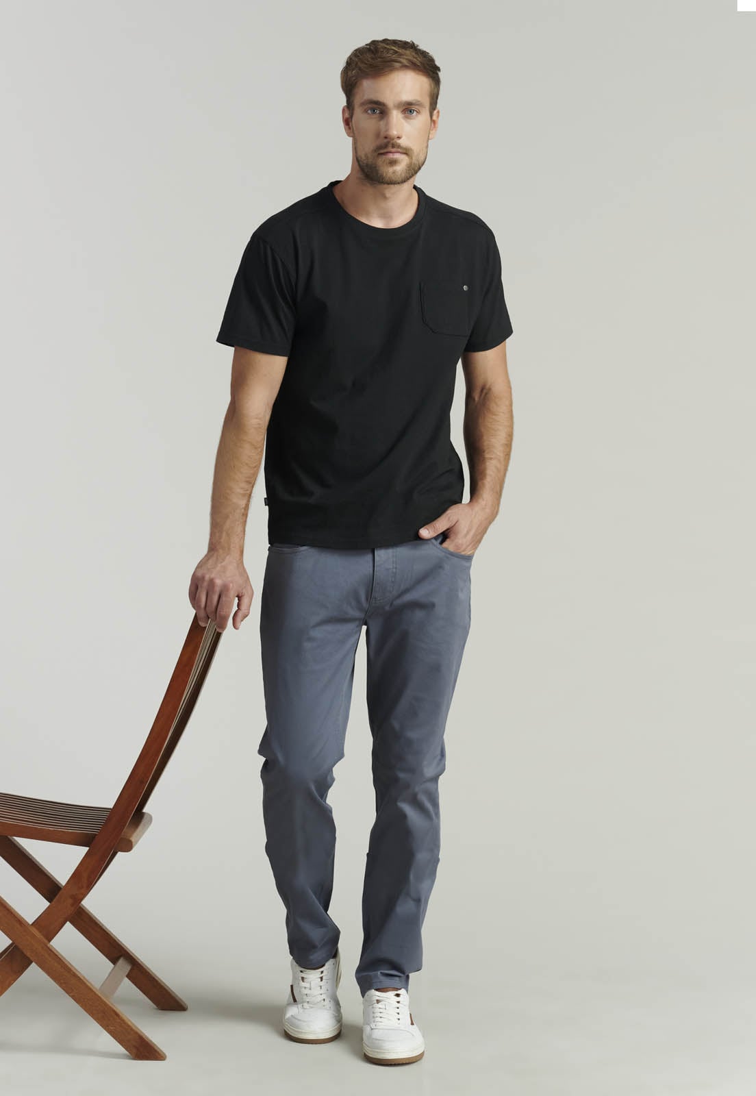 PANTALÓN ALGODÓN HOMBRE FEROUCH AZUL FIVE POCKET FR NAVY - 5