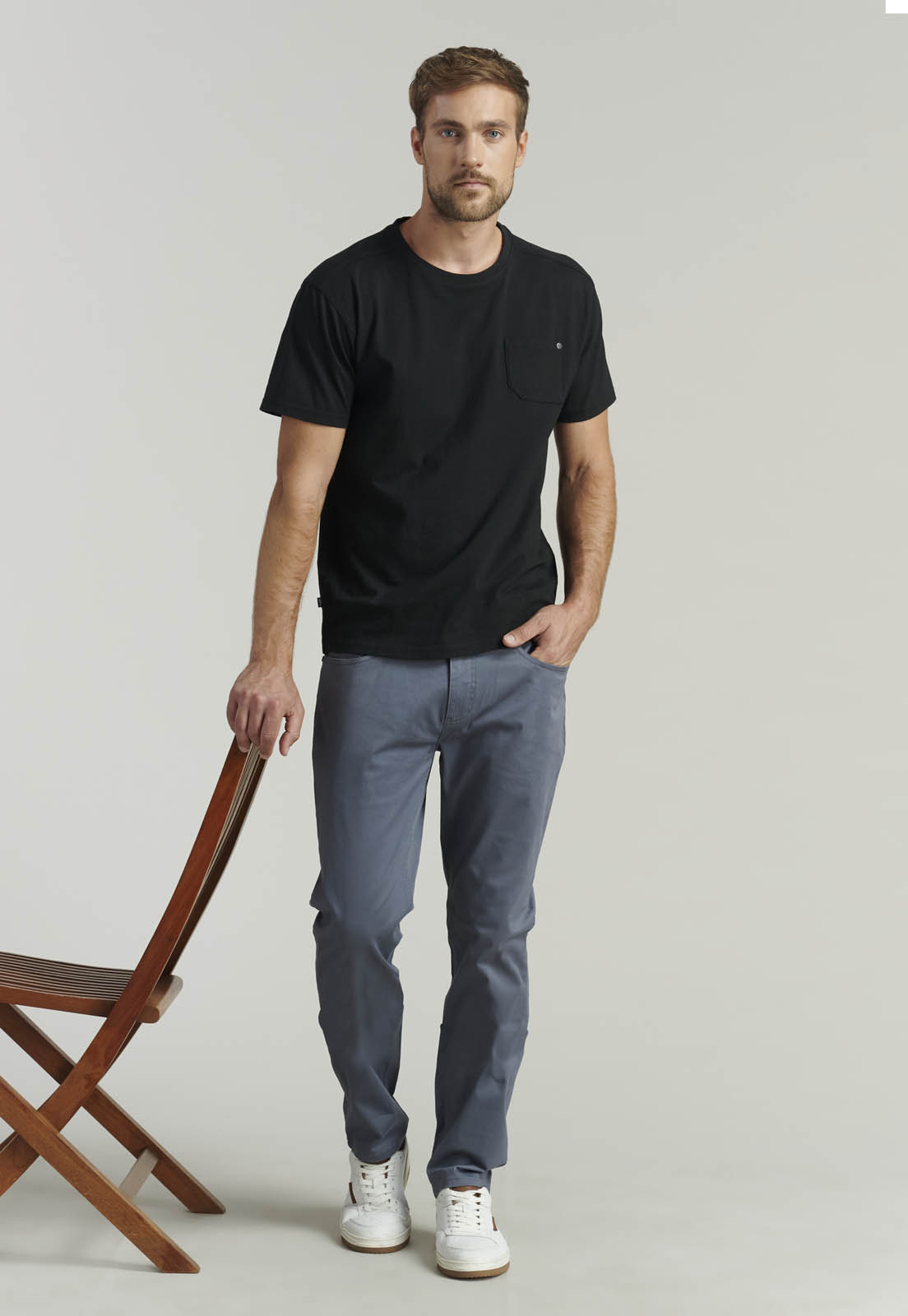 PANTALÓN ALGODÓN HOMBRE FEROUCH AZUL FIVE POCKET FR NAVY - 5