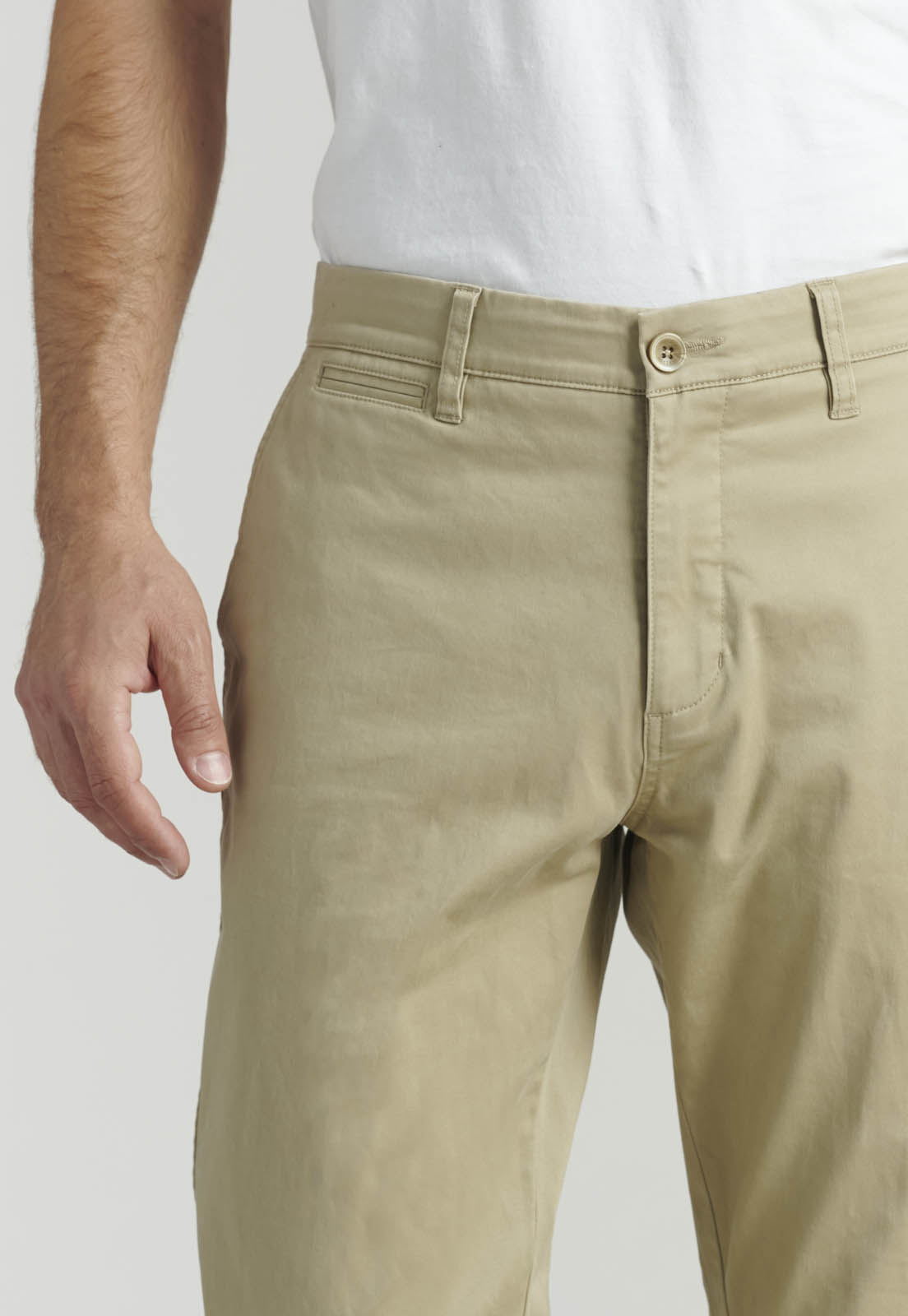 PANTALÓN ALGODÓN HOMBRE FEROUCH BEIGE TWILL WITHOUT PLEATS L 33 BUSINESS KHAKI - 3